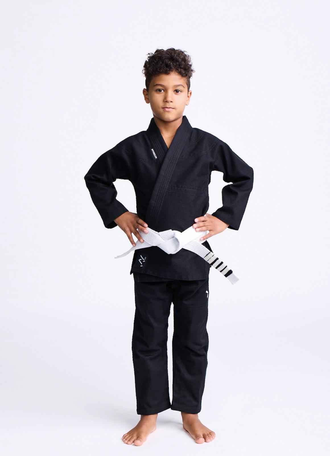 Rookie otroški kimono za BJJ črn